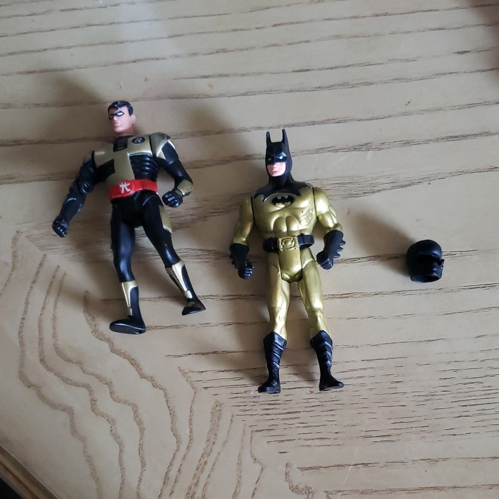 Batman and Robin Action Figures Set - Black and Gold